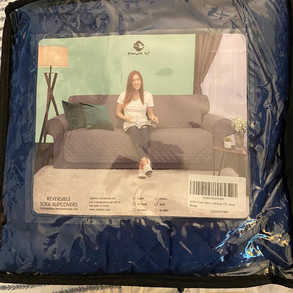Never used sofa cover in blue